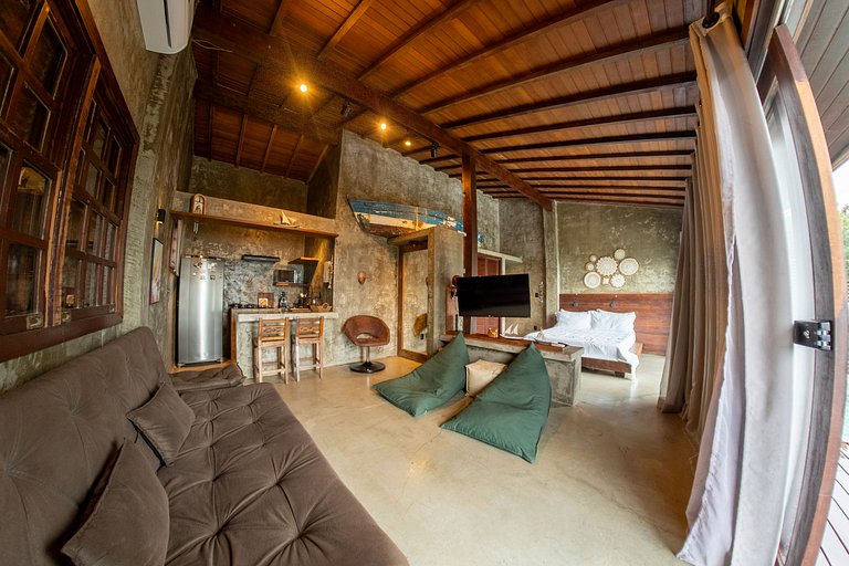 Loft Frente-Mar na Enseada do Gancho